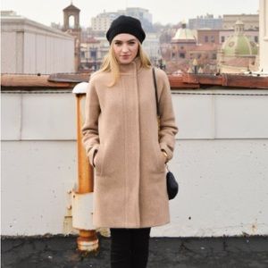 J Crew Gray Wool Funnel Coat Jacket Size 4